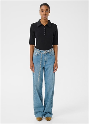 Drew polo bluse Black Gestuz 